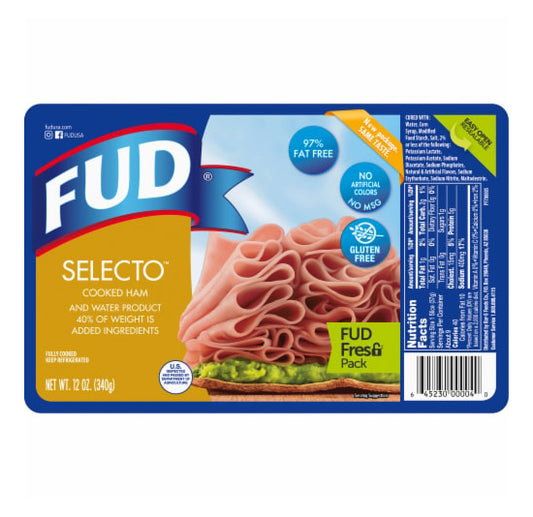 FUD Selecto Cooked Prepacked Ham 12oz Case