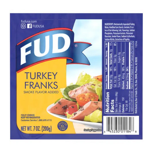 FUD Turkey Franks 7oz Case