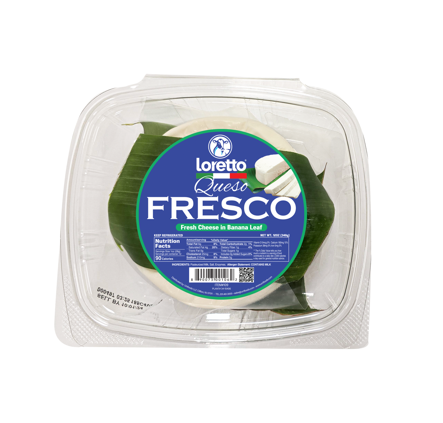 Loretto Queso Fresco Hoja de Platano 12/12oz