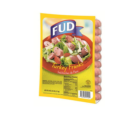 FUD Bulk Turkey Franks 2.5lbs. Case