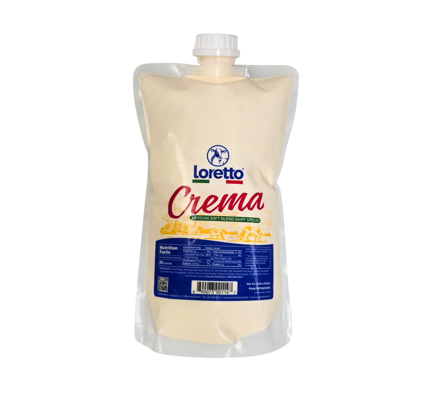 Loretto Crema Cubeta 5lbs.