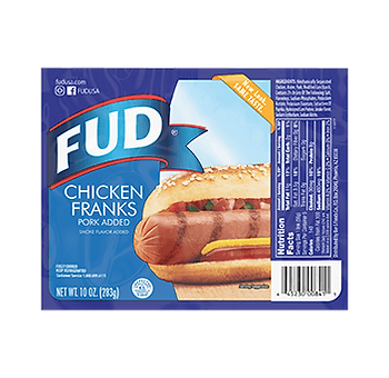 FUD Chicken Pork Franks 16oz Case