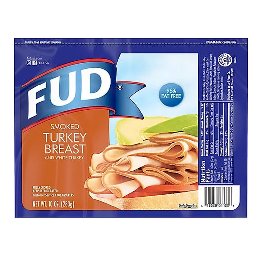 FUD Zip Smoked Turkey Breast 10oz Case