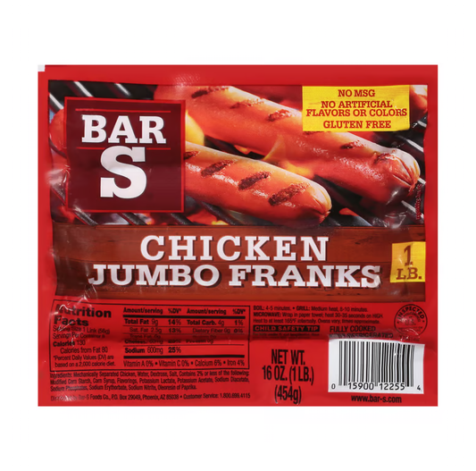 Chicken Jumbo Franks 1 lb Case