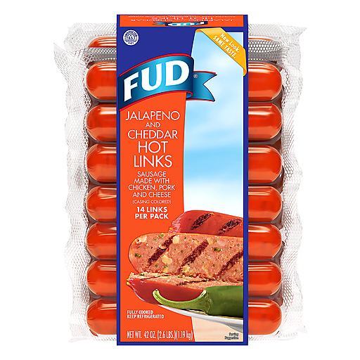 FUD Jalapeno & Cheddar Hot Links 42Oz(2.625Lbs) Case