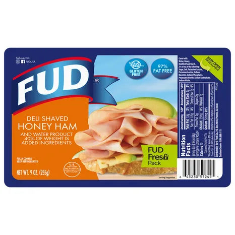 FUD Deli Shaved Ham 9oz Case